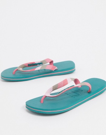 Havaianas Top Vibes Palm Print Zelene - Ženske Japanke | 32640ADPU